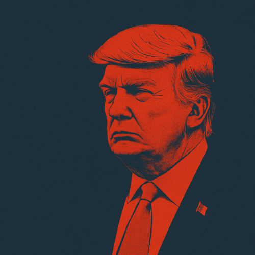 Ilustrācija ar Donaldu Trampu