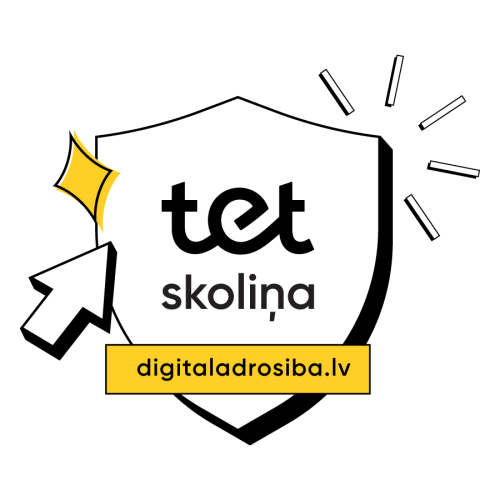 Tet skoliņas logo - digitālās dro&scaron;ības vairogs