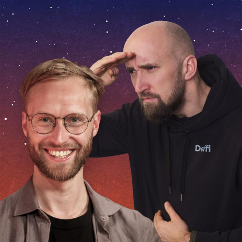 "Delfi" podkāsta "Zinātne vai muļķības" vadītāji Jānis Sildniks un Edžus Miķelsons.