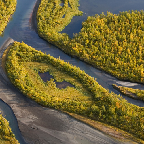 Brīvi plūsto&scaron;a upe Somijā.