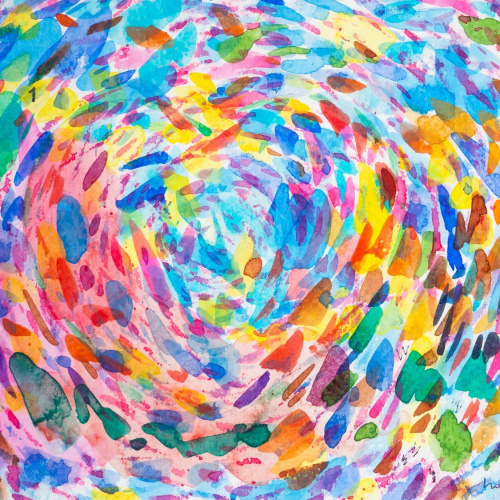 Krāsaini otas triepieni, savirknēti aplī.