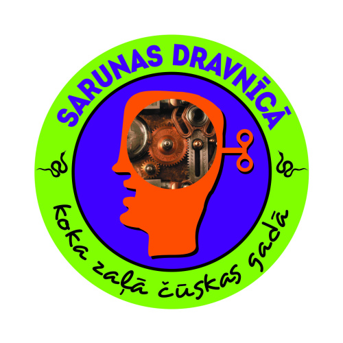 elektrazaļ&scaron; aplis ar oranžu galvu, kurā &scaron;ņirkst domu zobratiņi