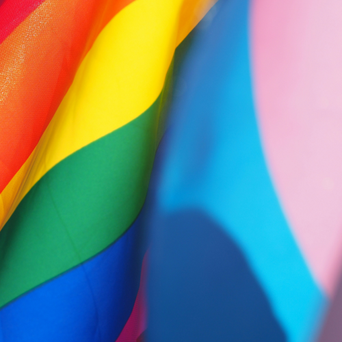 Karoga audums varavīksnes krāsās.