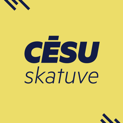 Uz dzeltena fona uzraksts Cēsu skatuve