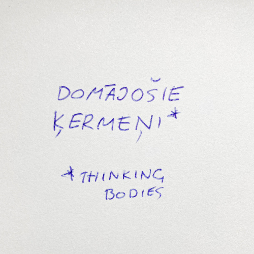 pasākuma nosaukums rokrakstā ar zilu pildspalvu uz papīra