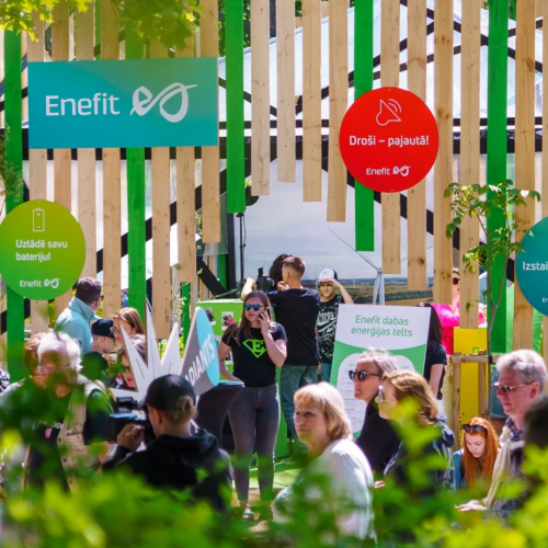 Energokompānijas Enefit koka konstrukcija