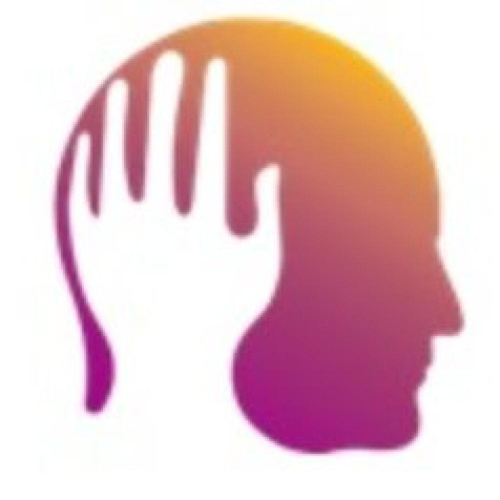 Atbalsta un profilakses centra Tavai Brīvībai logo. Redzams cilvēka profils ar plaukstu pie tā.